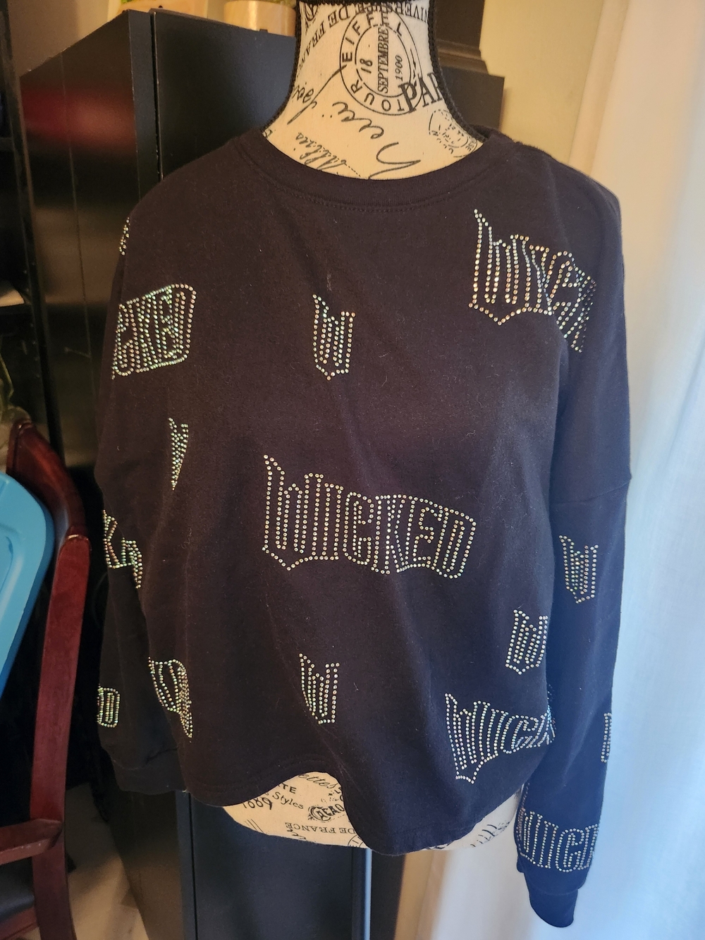Black Studded Crewneck Sweatshirt